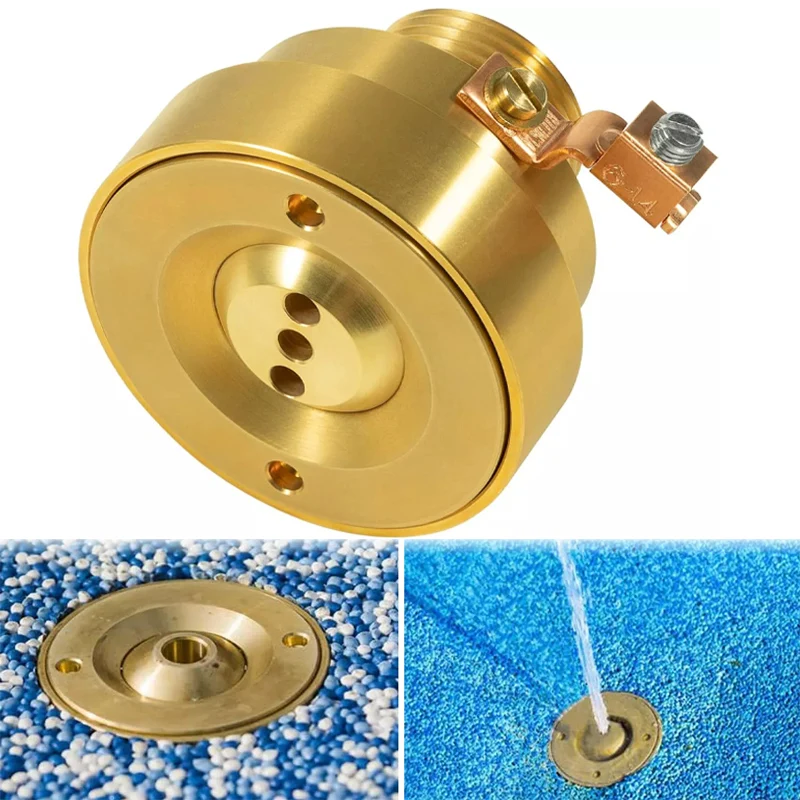 

Swimming Pool Spa Brass Deck Jet Fountain Crown Nozzle with Grounding Lug,Suitable for All Kinds of Swimming Pools and Fountains