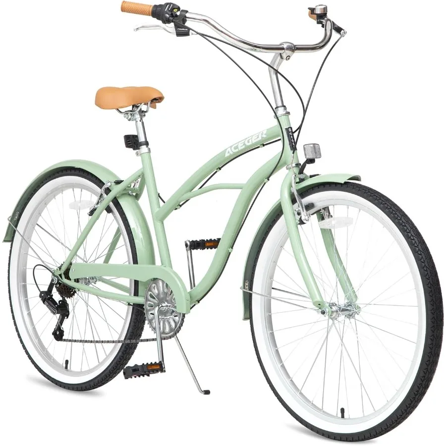 

24 26 Inch Women Beach Cruiser Bike Single Speed and 7 Speed Adult Hybrid Bike Commuter Bicycle for Relaxing Rides on the Shore