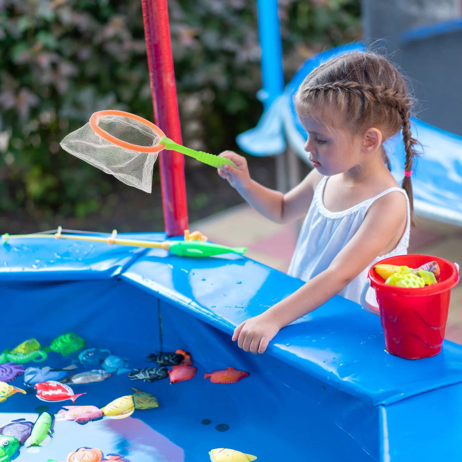 4 Uds. Redes de pesca grandes de plástico para niños, redes duraderas para atrapar insectos, red para recoger insectos, juguete de baño, herramientas de pesca para parque infantil