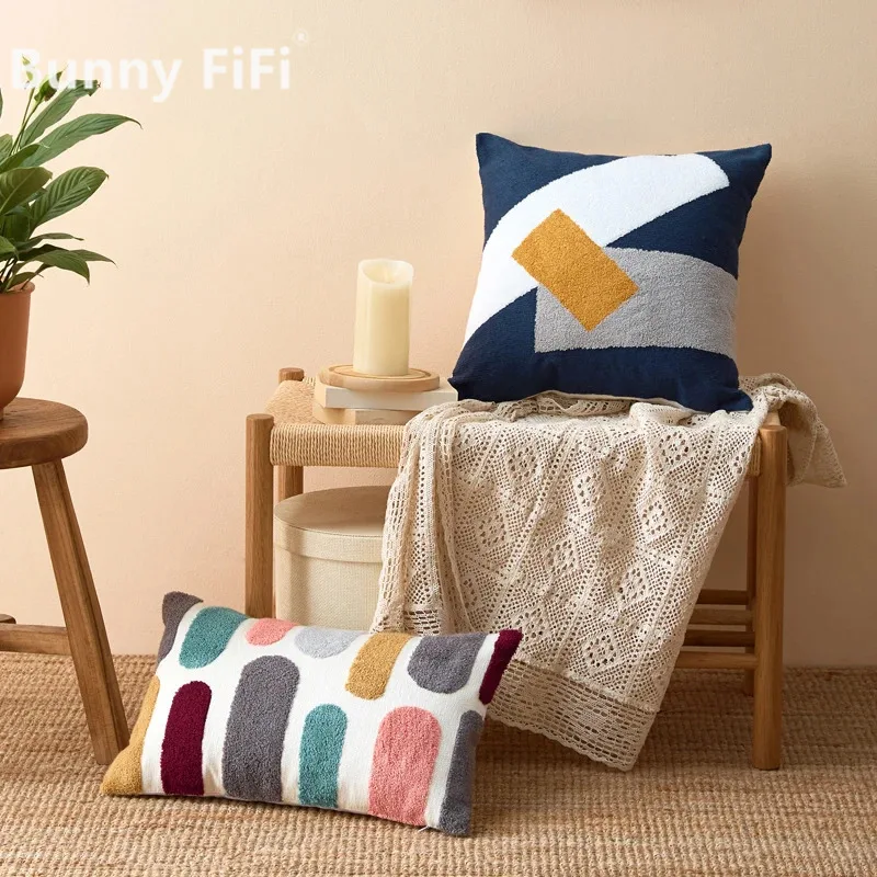 Floral Cushion Cover Cute Dots Embroidery Pillow Cover 45x45cm/30x50cm Soft Cozy Home Decoration for living room Kids Room