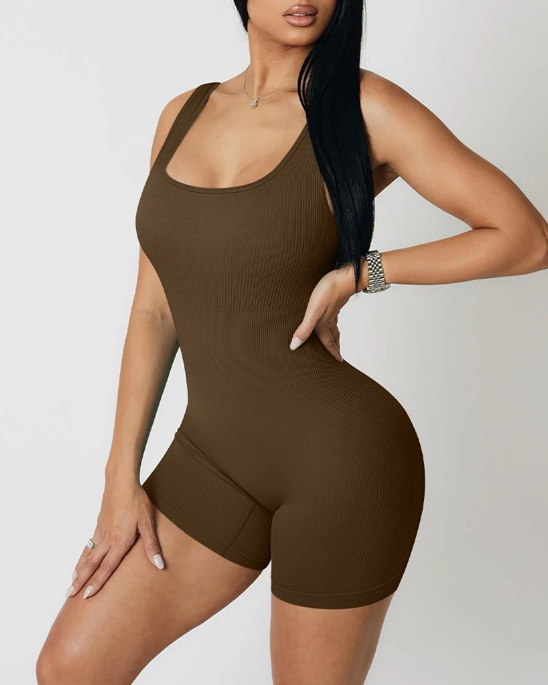 High Elastic Integrated Tight Fitting Jumpsuit Aerial Beauty Back Yoga Suit Seamless Jumpsuit for Women image 2