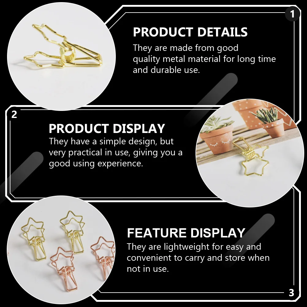 

16pcs Metal Photo Clips For Office School Home File Organizing Clamps Document Receipt Bill Holder Binder Clip Stationery