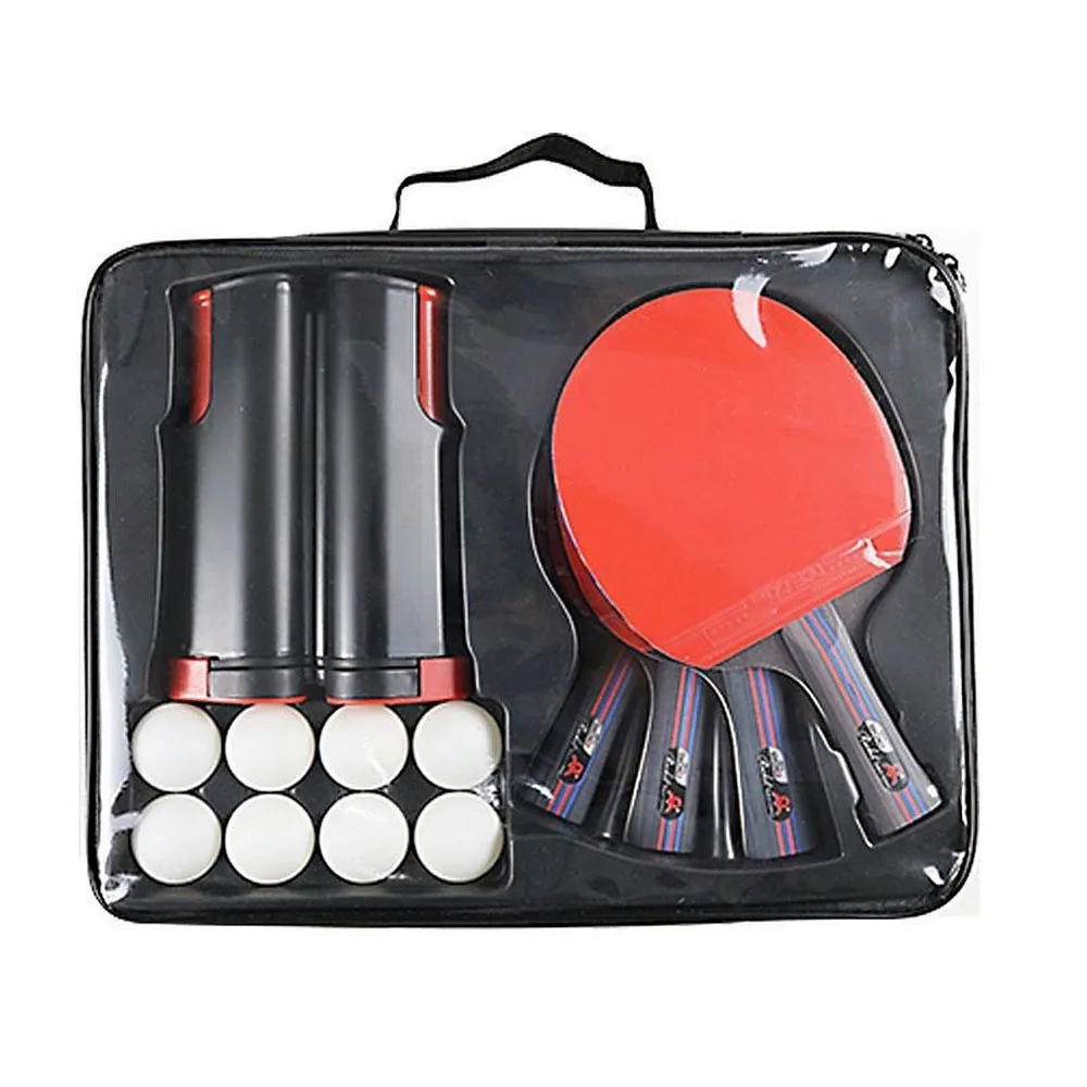 Professional Table Tennis Racket Set High Quality Ping Pong Paddle with Retractable Net For Beginners Players Home