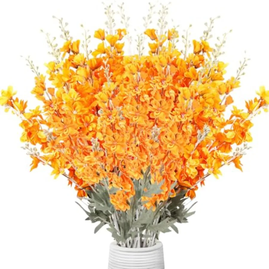 

12 искусственных цветов дельфиниума, 85 см, на длинном стебле, реалистичные, из искусственного шелка, букет для высоких ваз, для DIY и свадебного декора