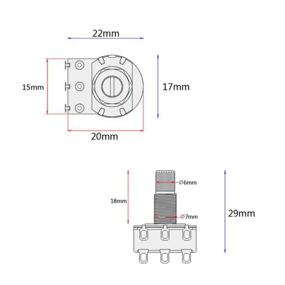 Mn25k Guitar Amp Potentiometer Split Shaft Linear Taper Rotary Potentiometer Volume Balance Blend Control Pot Mn25k Solder Lugs