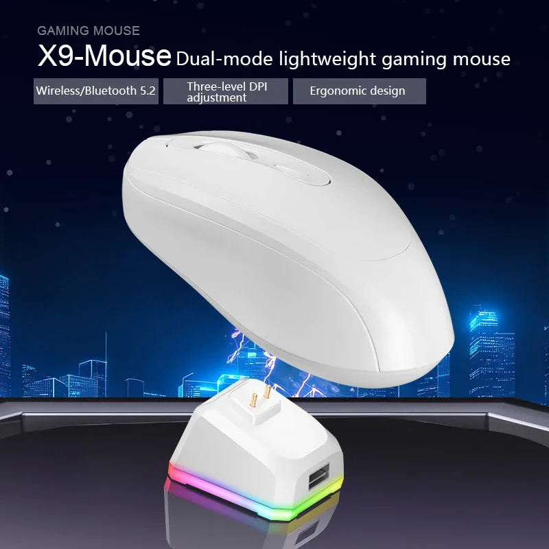 

Oneplus Bluetooth 2.4G Wireless Dual-Mode Mouse Lightweight Game Esports Silent Mouse With Charge RGB Base For MacBook Computer