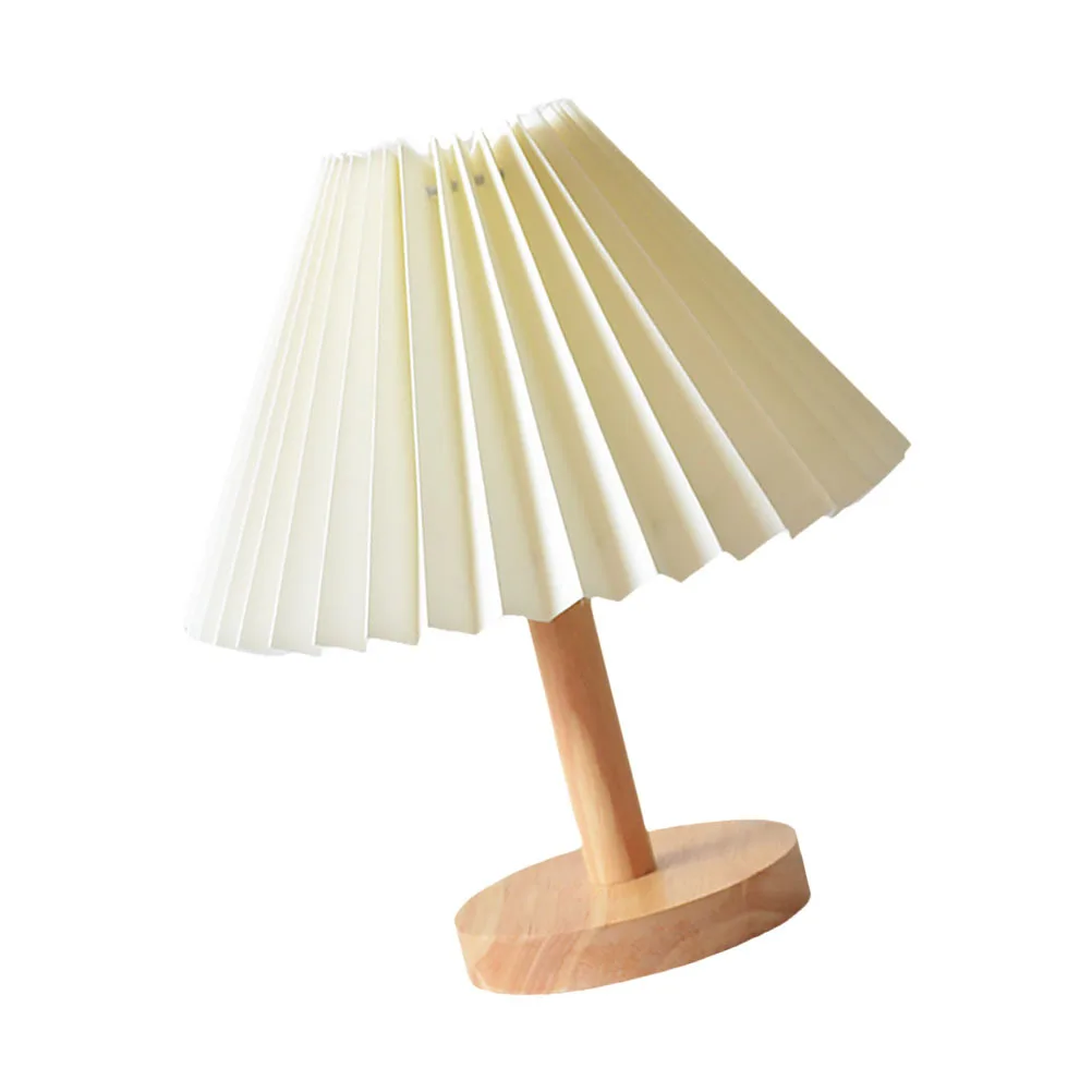 

Wooden Table Lamp Vintage Skirt Shaped Night Light Warm Eye Protection Lighting Mini Bedside Lamp Decorative Retro Style Light