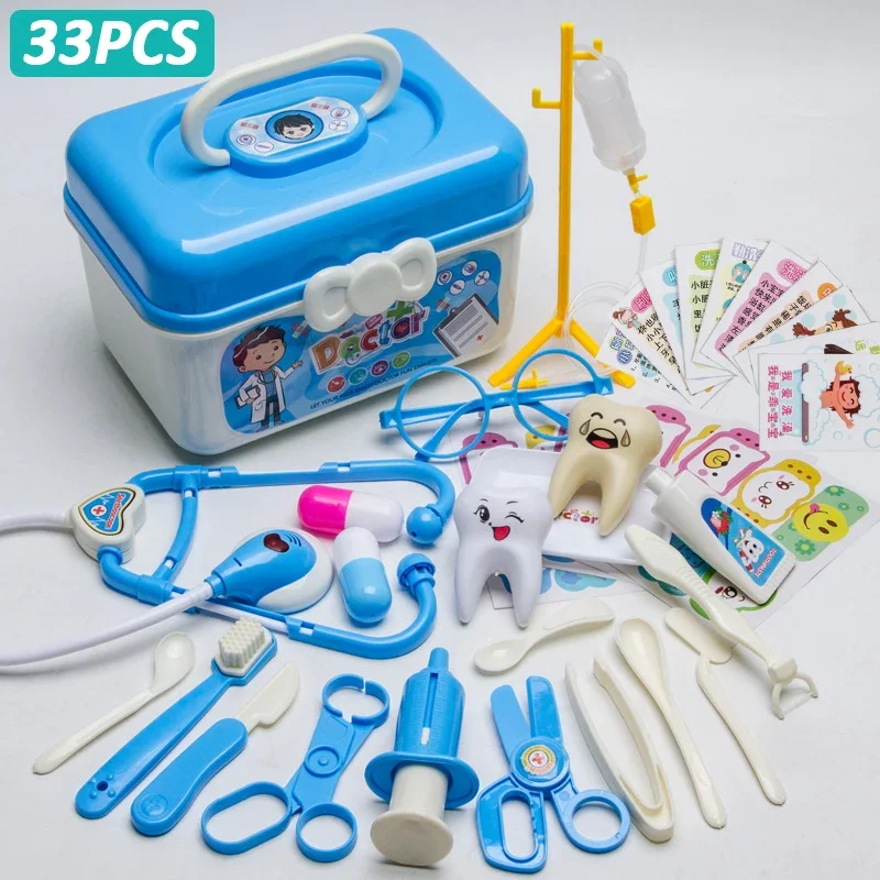 Doctor Set for Kids Pretend Play Girls Role-playing Games Hospital Accessorie Medical Kit Nurse Tools Bag Toys for Children Gift