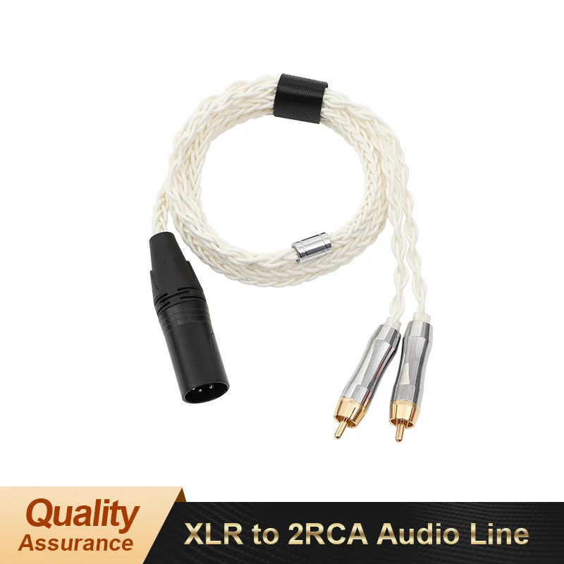 ivipQ Audio Line Cable 1M Stereo Jack Male to Male XLR to 2 RCA For DVD TV VCR MP3 MP4 Speakers Laptop Video Audio Cable