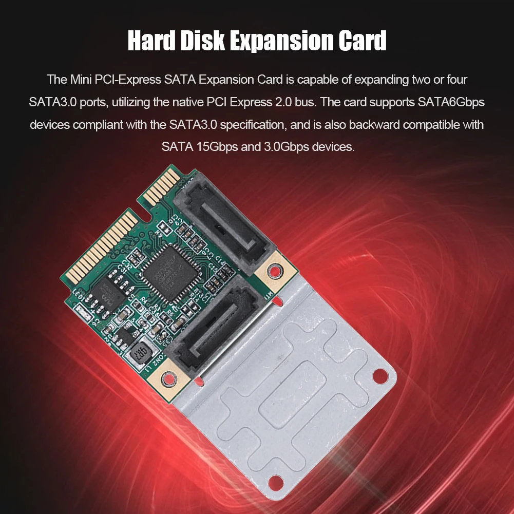 Mini PCI-E To SATA3.0 Riser Card M.2 PCI-E 2.0 Converter B+M Key Expansion Card 2/4 SATA 3.0 SSD Adapter Card