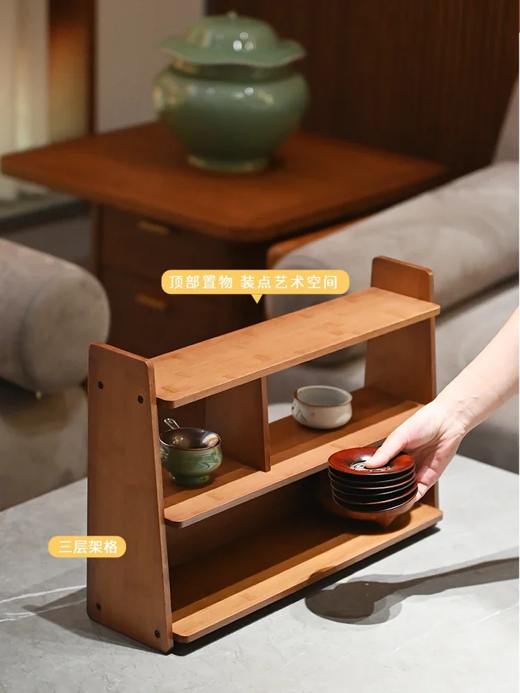 Dulu New Chinese Style Desktop Fun Combination Display Rack Multi layered Tea Set and Tea Shelves on the Table