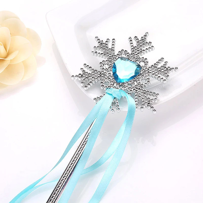 1Pcs Cute Fantasy Snowflake Fairy Wand Birthday Party Halloween Princess Cosplay Prop Children\'s Magic Wand Girl Birthday Gift