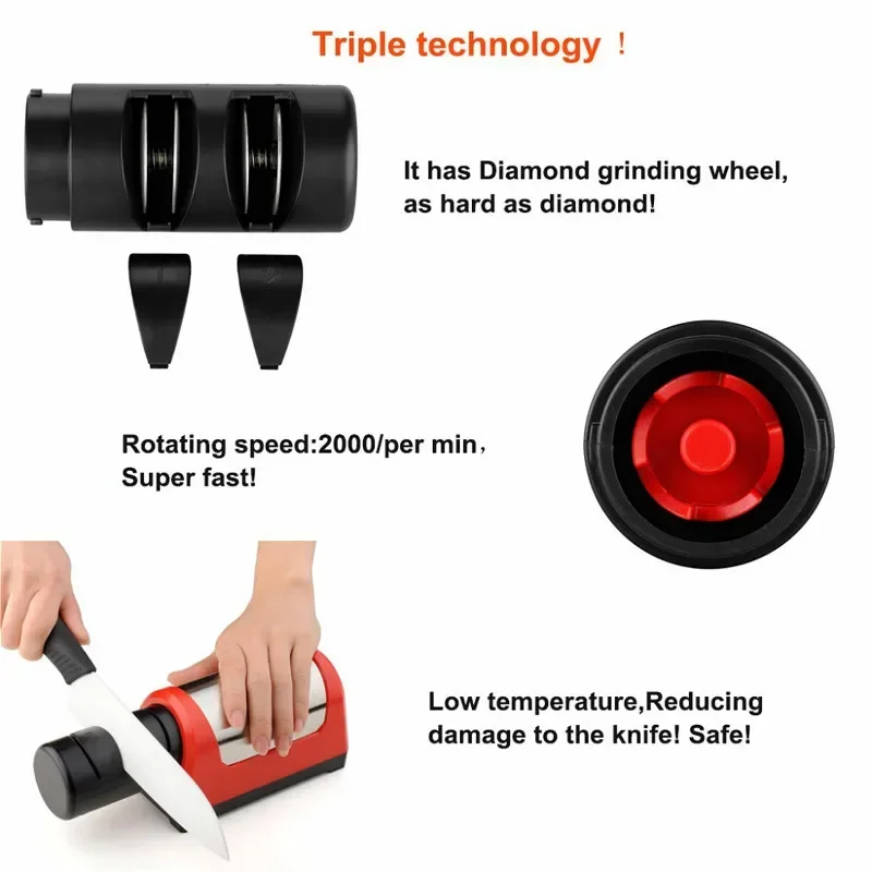 TAIDEA [Electric] Knife Sharpener Sharpening Stone Professional 600/1000# Diamond Ceramic Kitchen Sharpeners Machine TG1031 Set