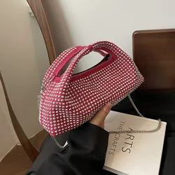Shiny Crystal Clutch purse bucket Shoulder bag rhinestone Handmade purses and handbags luxury Designer Evening clutch Bag Purse
