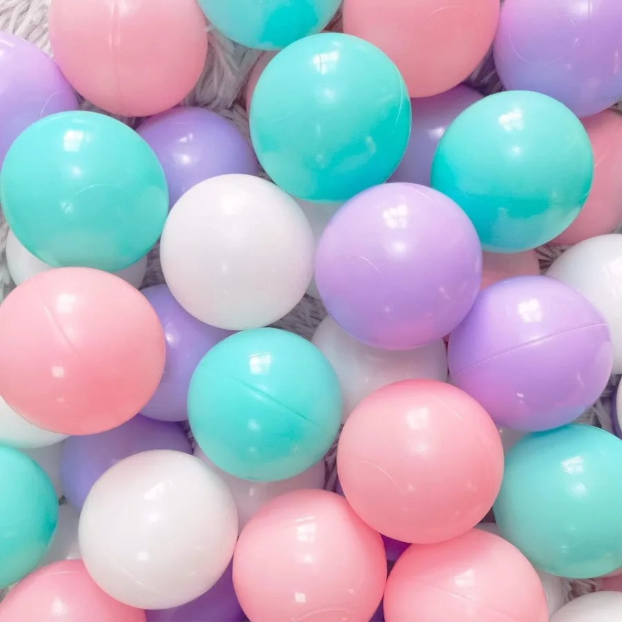Boules de fosse à balles roses, 500 unités, balles de jeu en plastique souple pour animaux de compagnie, jouets de jeu, balles de parc non toxiques Rianbow sans BPA pour T