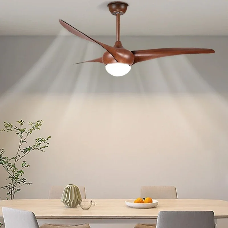 

Frequency Conversion Fan Light Dining Room Minimalist Wind Log Wind Ceiling Fan Integrated Living Room Electric Fan Chandelier