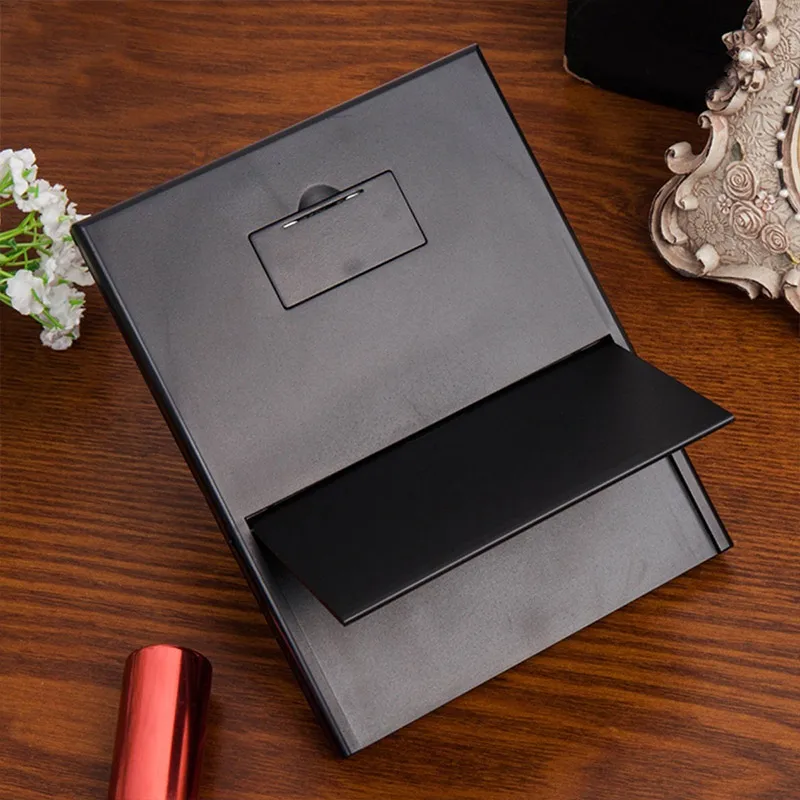 Espelho de maquiagem de bolso com bandeja de luz LED Triple Fold, Penteadeira de banheiro, Iluminação Cosméticos, Vanity Light, Espelhos de maquiagem