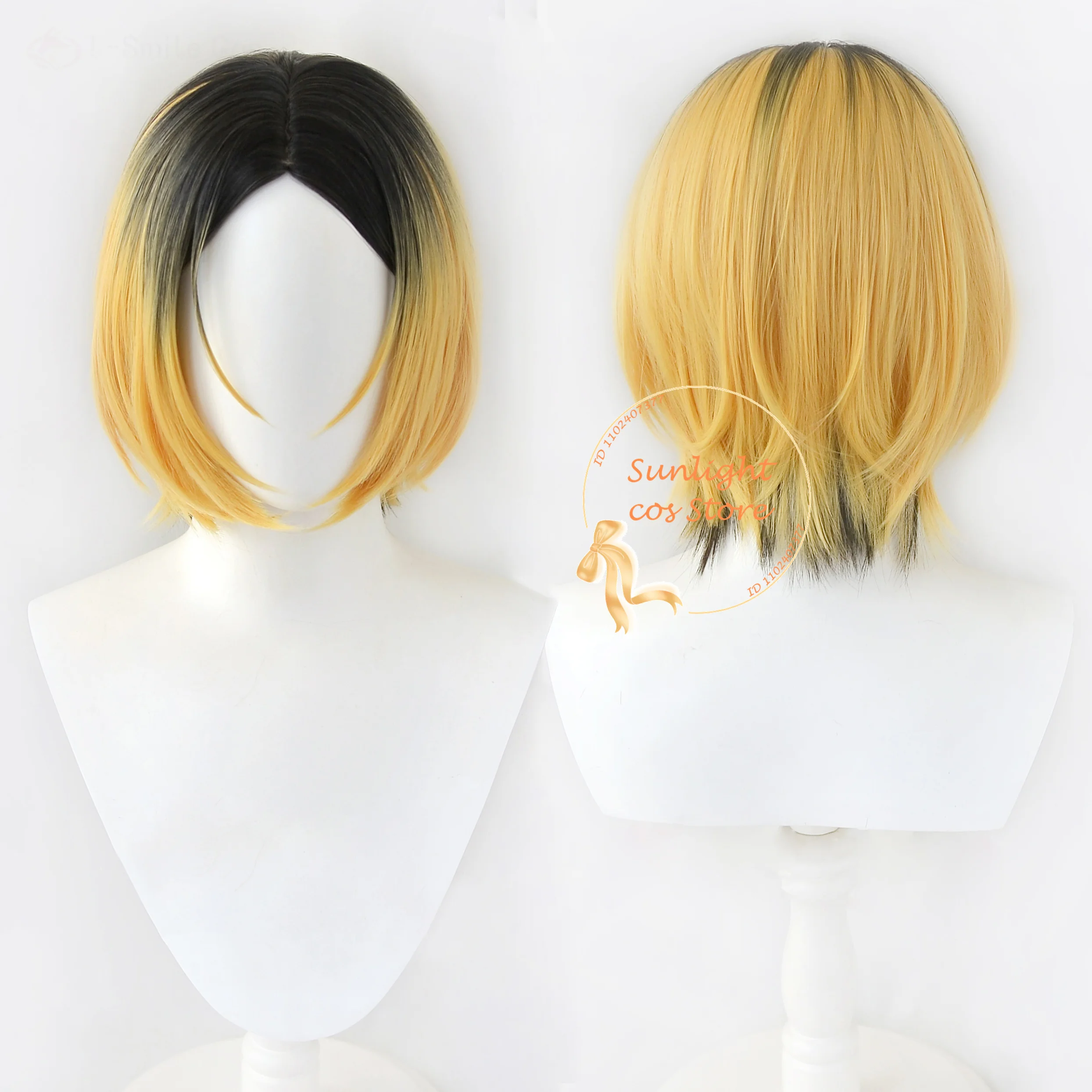 

Anime Kozume Kenma Cosplay Wig Short Black Gold Dyed Wigs Heat Resistant Synthetic Hair Unisex Anime Wigs + Wig Cap