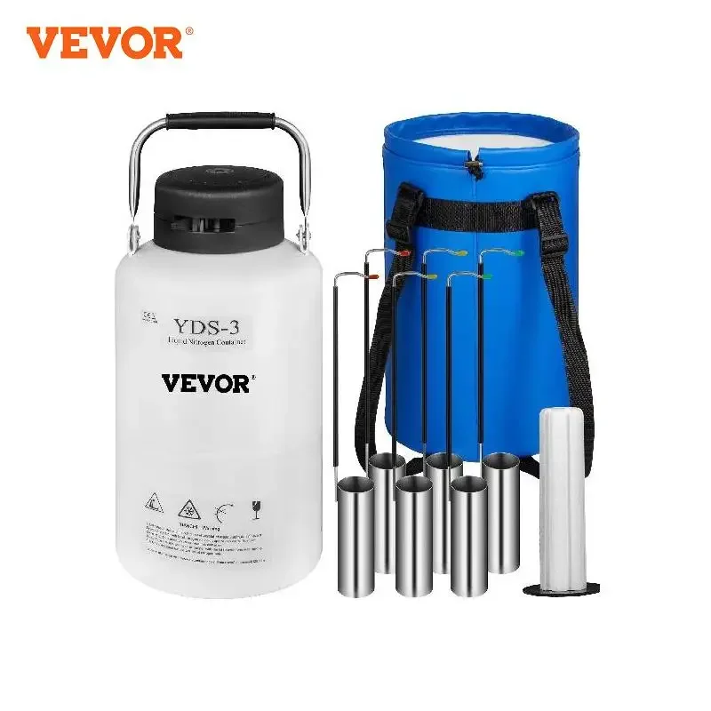 VEVOR 3L 6L 10L 21.6L Liquid Nitrogen Container Static Cryogenic Tank Aluminum Dremel Accessories Tools Transportation Industry