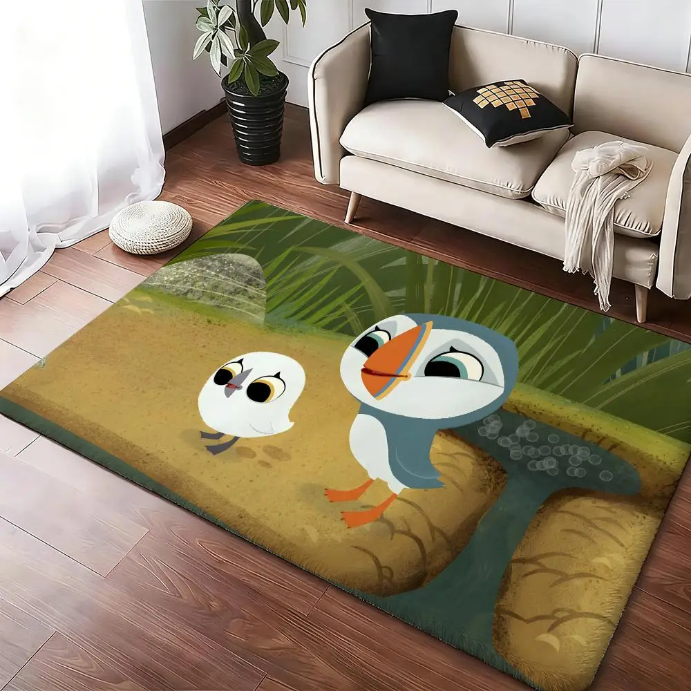 Kwaii Anime P-Puffin Rock Floor Mat Cozy Flannel Soft Thick Non-Slip Mat For Living Room Bedroom Kitchen Decor Rugs
