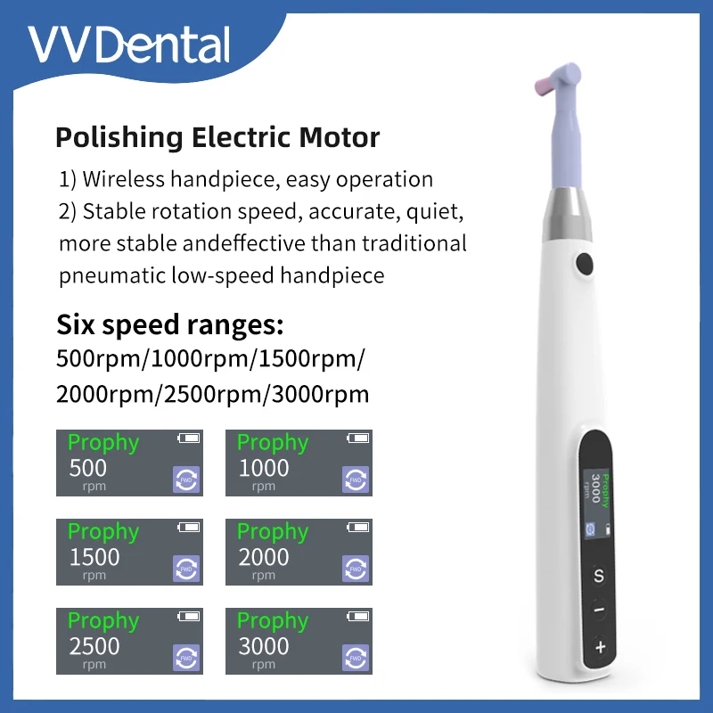

Dental Wireless Polishing Electric Motor With Prophy Handpiece Angles Machine 3000rpm Rechargeable Dental Clinic Equipment