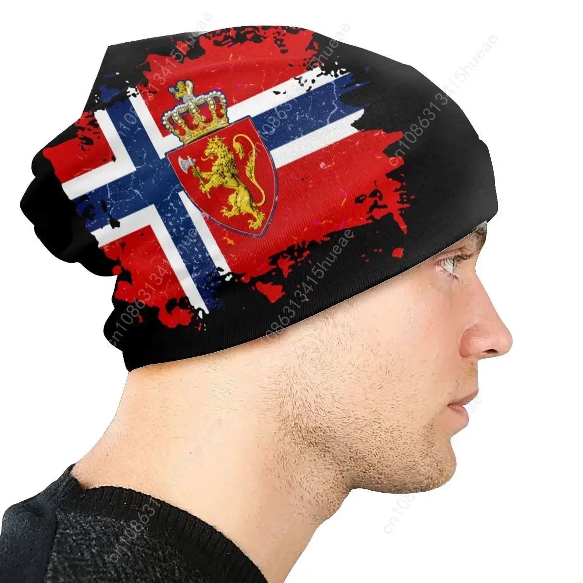 معطف من الأسلحة من النرويج الشارع الشهير شتاء دافئ قبعات منسوجة للجنسين الكبار Skullies Beanies قبعات العلم النرويجي فخور بونيه القبعات