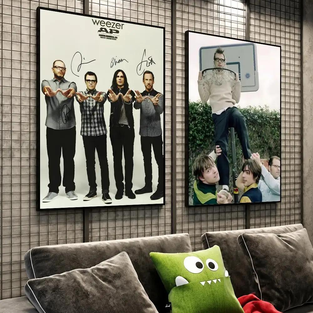 Music Weezer Alternative Rock Band Poster HD Self-Stick Wall Decor Bedroom Dorm Office Gaming Garage Bathroom Gift