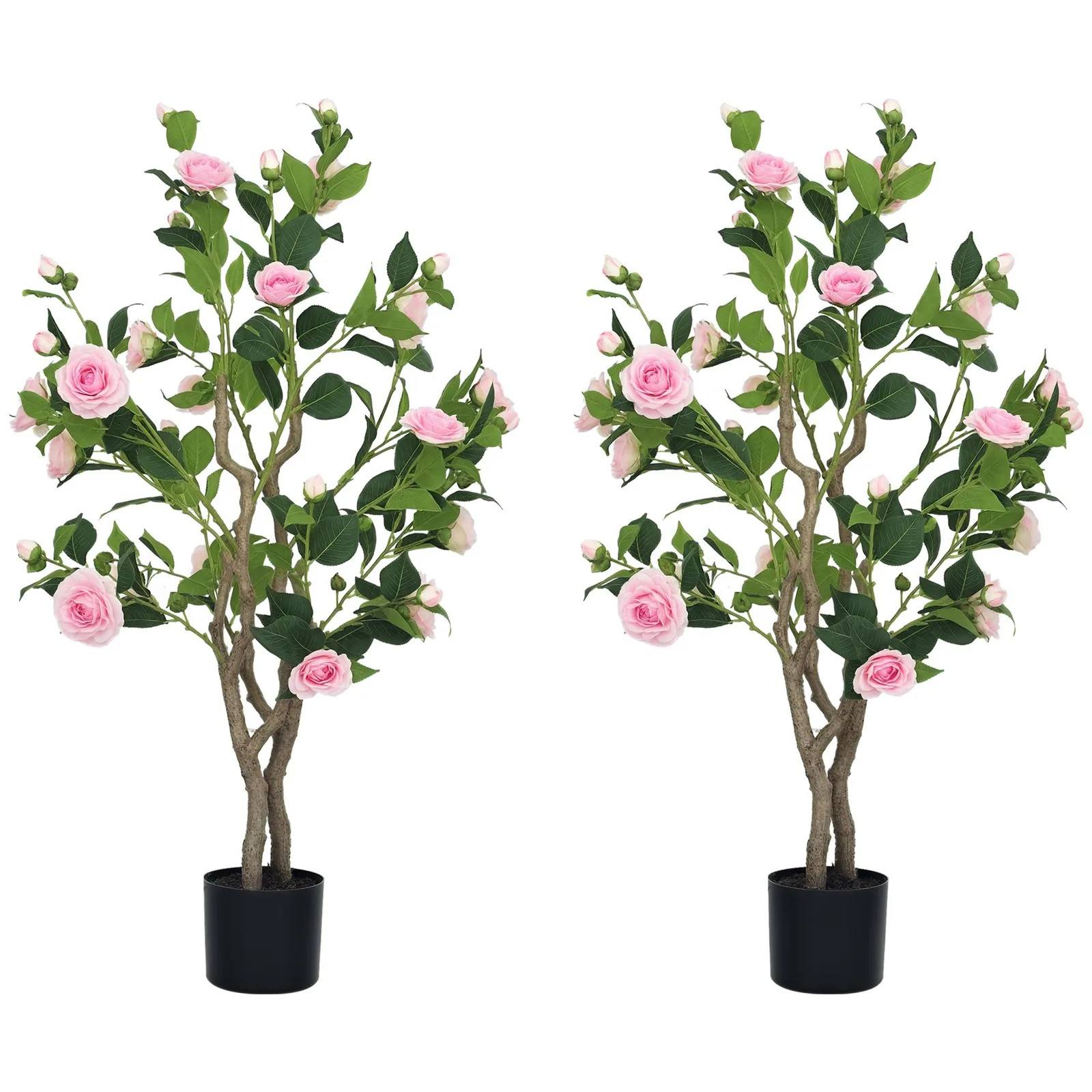 

2-piece decorative artificial plants, faux plant decoration, pink color