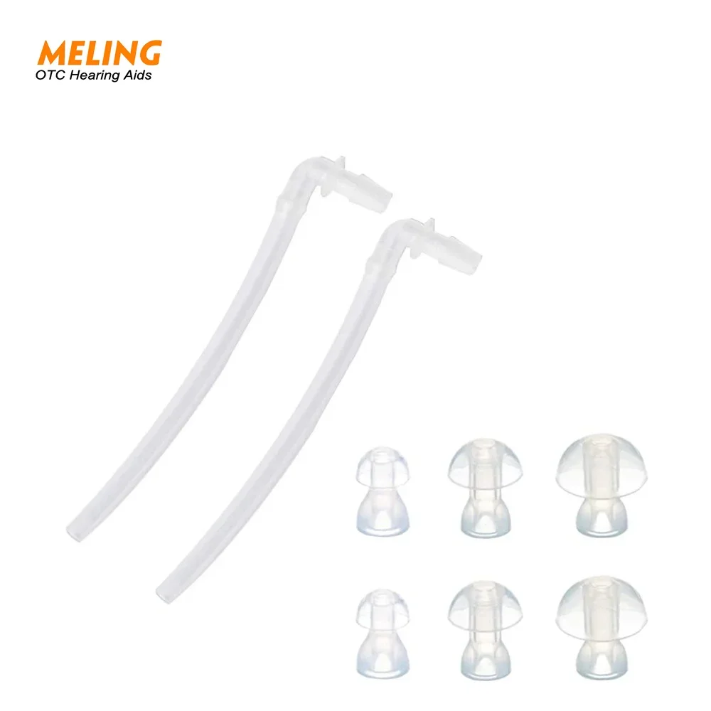 

Meling Hearing Hearing Aid Ear Plugs Eartips Earplug Domes with Sound Tube Tubes + Domes (L M S) Hearing Aids Accessories
