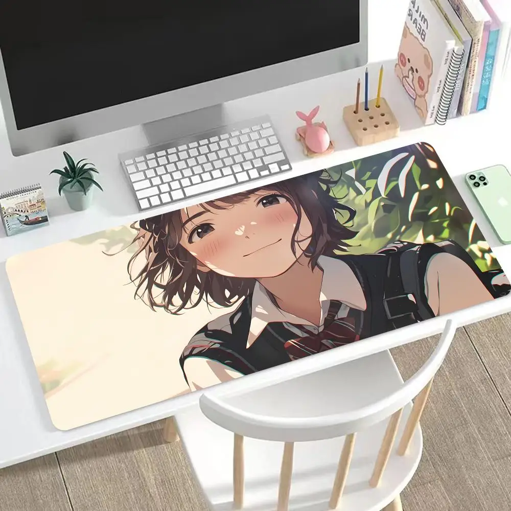 

An Anime Girl Healing Smile Mouse Pad Cute HD Mousepad Pad Extended Gaming Keyboard LargeMousepad 90x40cm Gamer Mousepad
