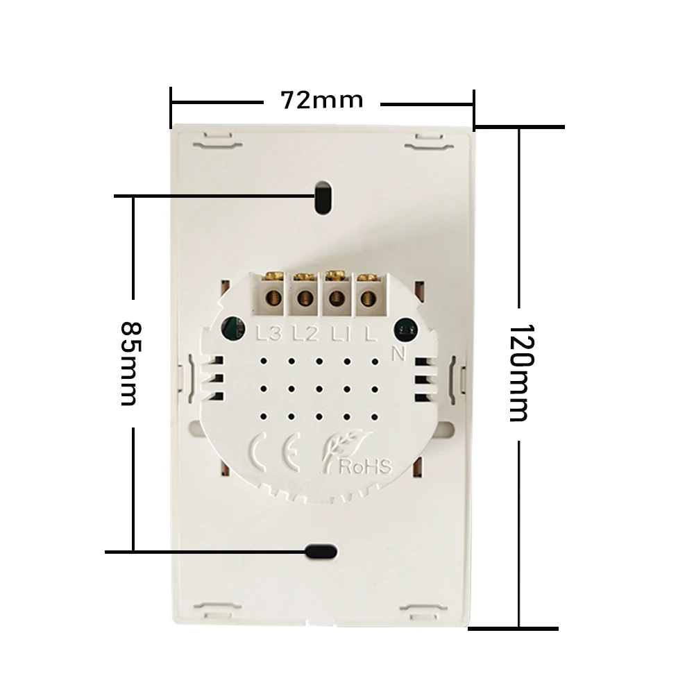 US Standard Wall Touch Light Switch,Touch Switch Wall Power Sensor Switch, White Crystal Glass Panel, with LED Backlight, AC220V