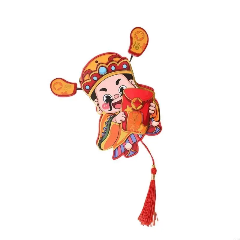 God of Fortune Fridge Sticker Hanging Ornament Redness Envelope for Spring Festival New Year Party Decor