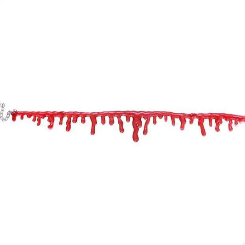 P8DB Fashion Halloween Red Blood Garufklace para mulheres assustador para vampiros colares cosplay escuros Gothic Jewelry