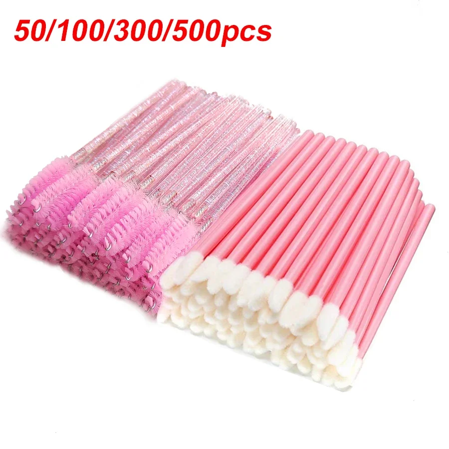 50/100/300/500 قطعة الحاجب رمش فرش رمش Spoolies عصي الماسكارا قضيب ل رمش تمديد ماكياج أداة