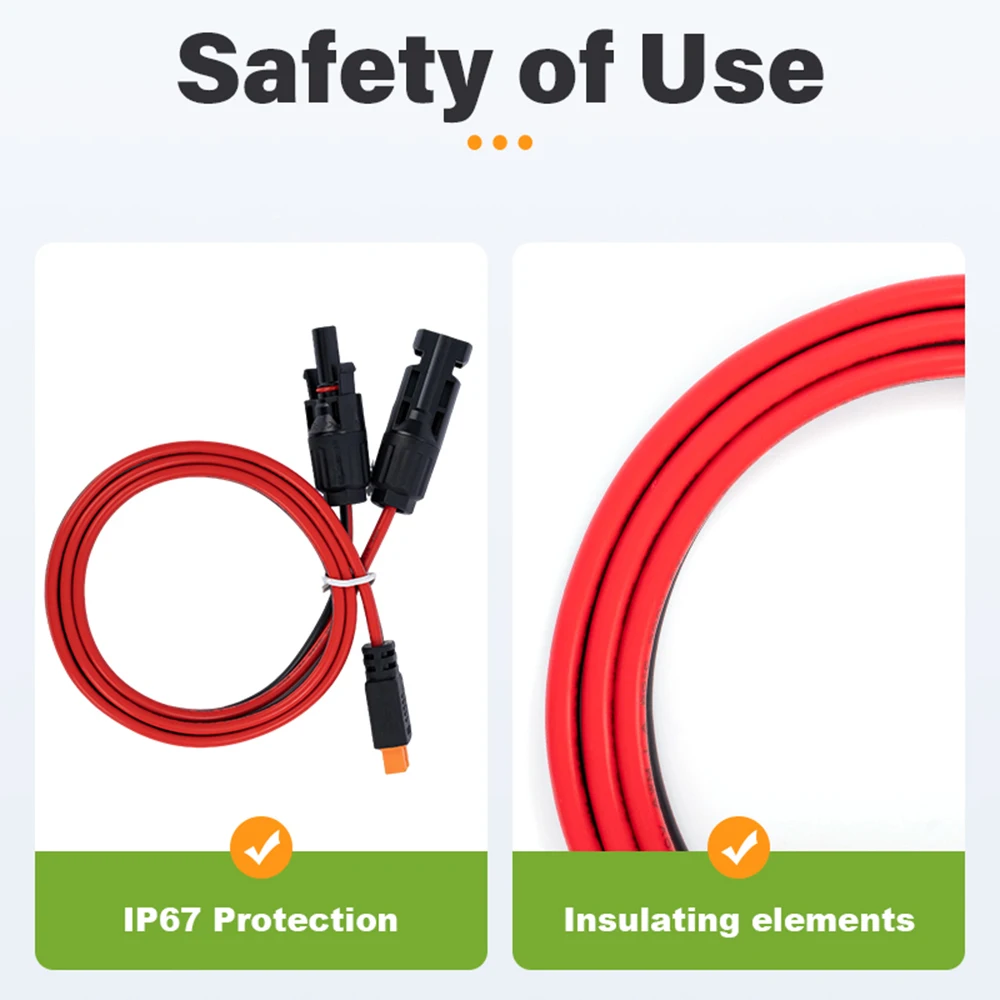Heavy Duty XT60 Connector 10AWG Solar Panel Extension Cable for Lithium Battery RV Drone RC - Durable Power Link