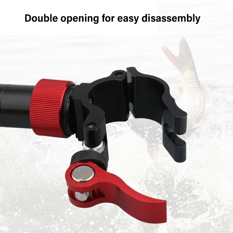 Metal Fishing Umbrella Stand Replacement Fishing Chair Clamps Umbrella Mount Clip 360 Degree Rotate Umbrella Mount Clip