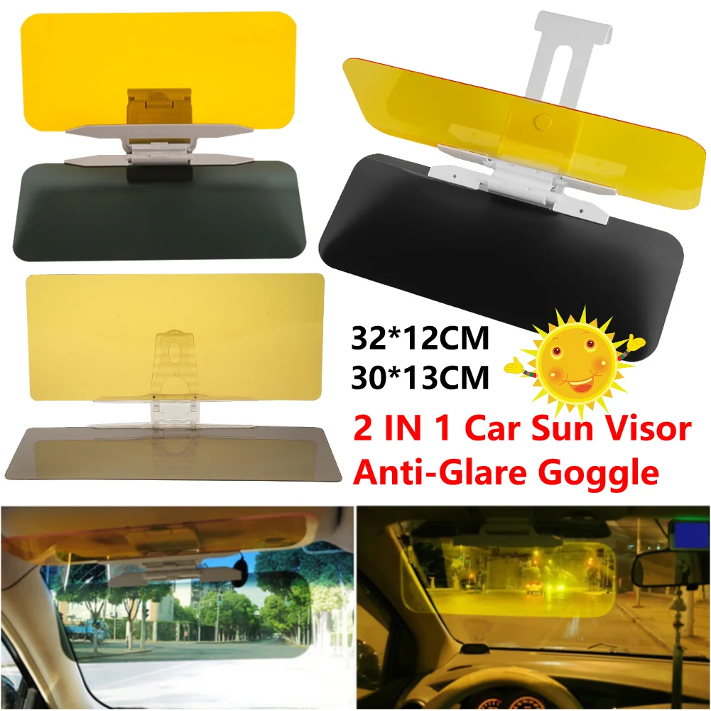 32CM/30CM Car Sun Visor Goggle Eyes Protection Day Night Vision Driving Mirror Sun Visor Replacement Auto Interior Accessories