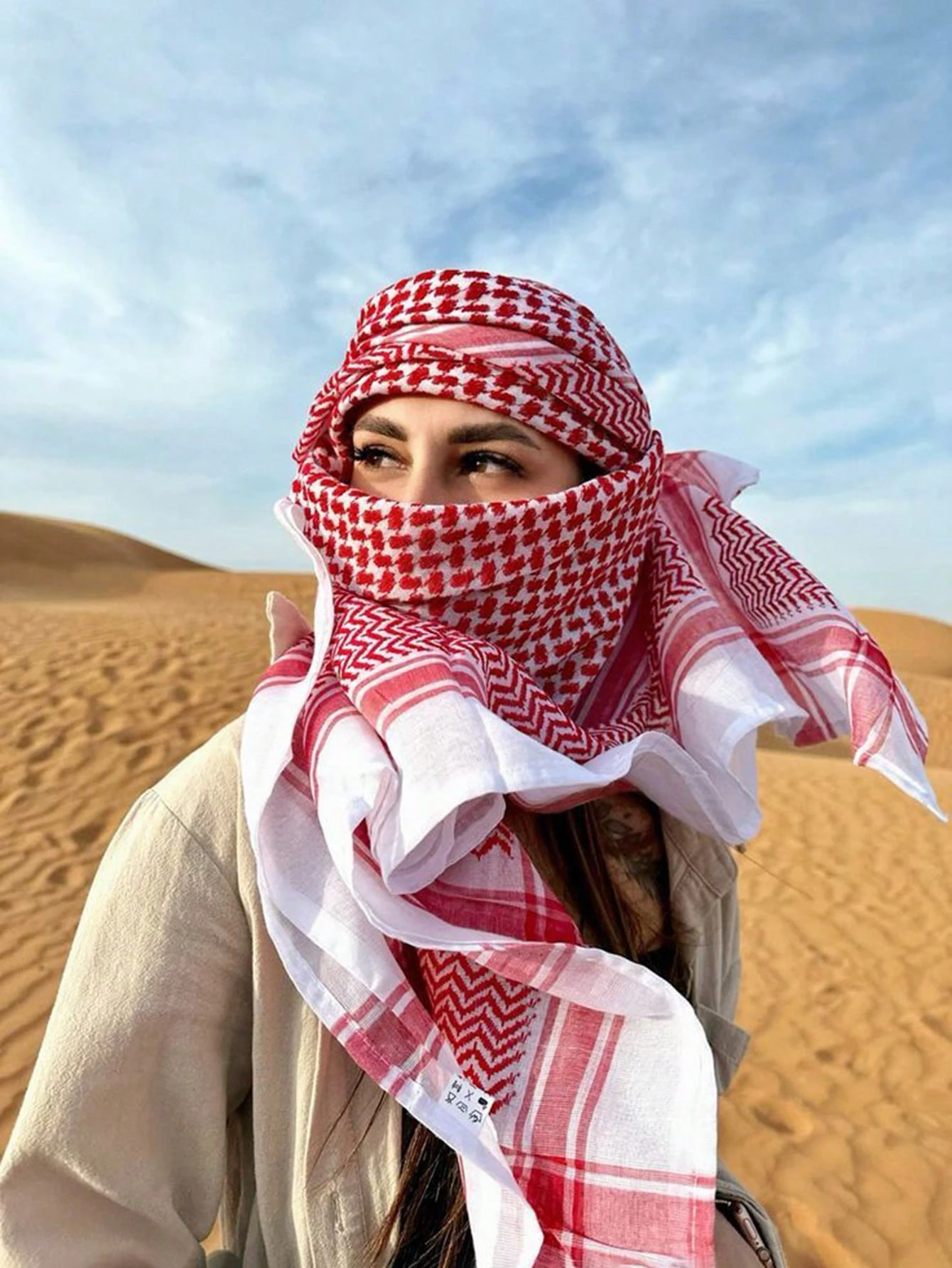 2026 New Arab Plain Hijab Scarf Thin Breathable Turban Keffiyeh Middle East Man Square Scarf Bandana Headband Muslim Veil view 2