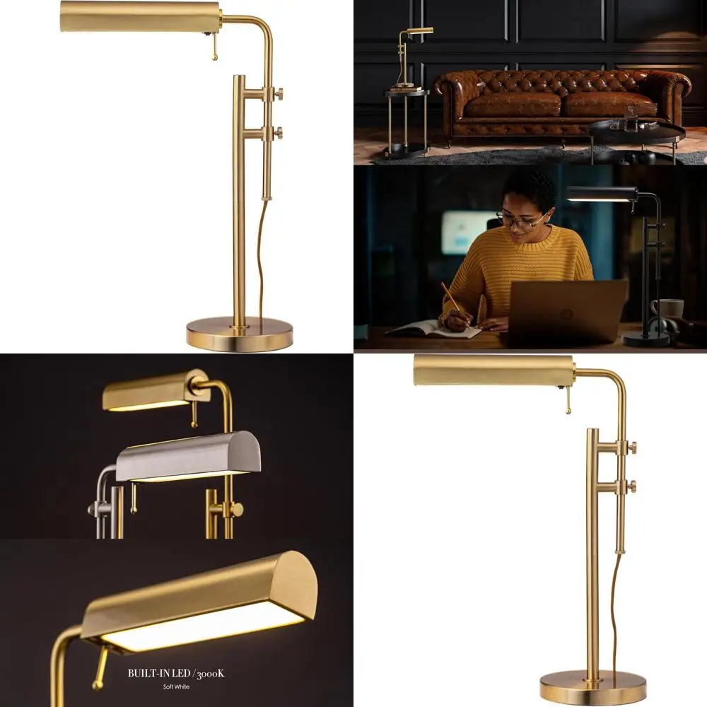 

Adjustable Swing Arm LED Desk Lamp for Reading and Work, 10W, 18.5-24.5in Height, Suitable for Living Room, Bedroom, Office, Ant