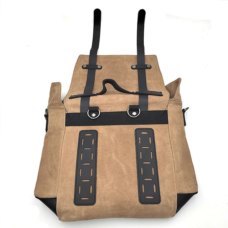 Retro Motorcycle Saddle Bag Waterproof Motorbike Side Bag Large Capacity Backpack Canva Vintage Touring Riding Saddlebags