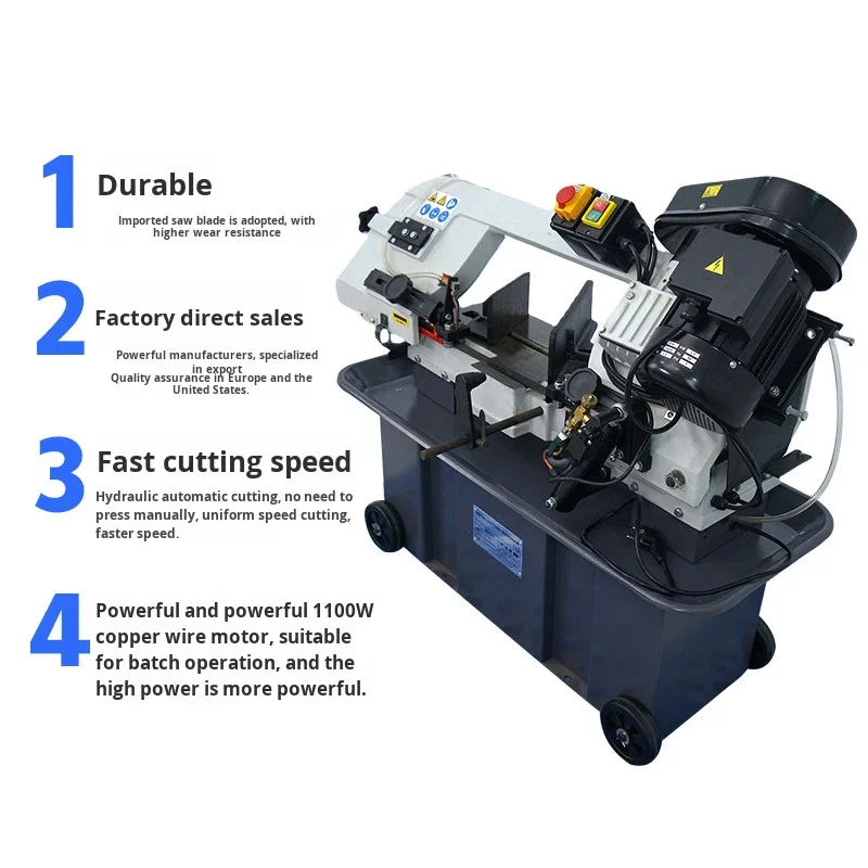 1100W Multifunctional Horizontal Metal Cutting Saw Machine Hydraulic Metal Band Saw Water Pump Water 220V/380VATV&UTVATV&UTV