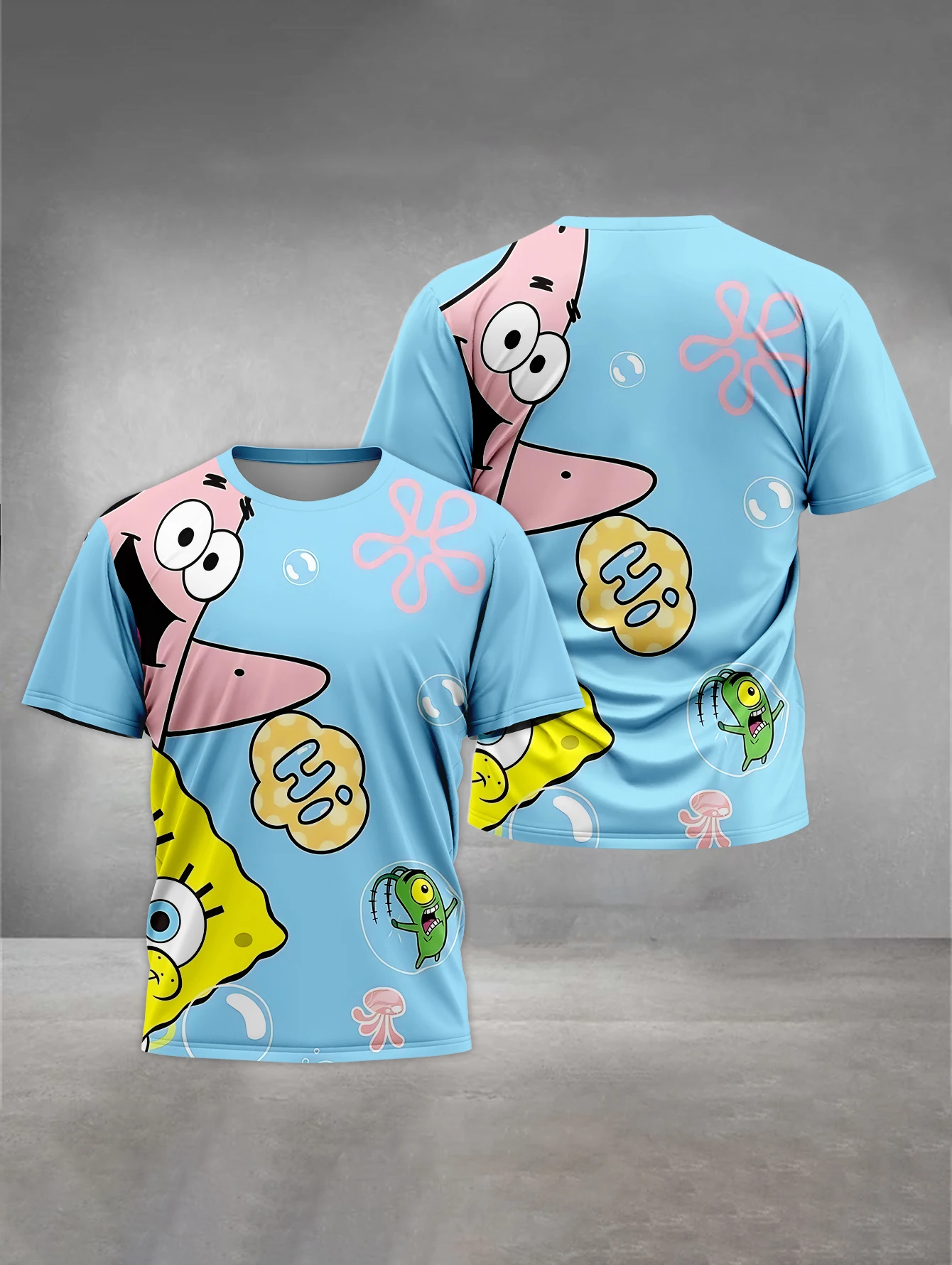 Cartoon S-SpongeBobs 3D Print Baby Clothing 5 to 14 Years Male Outdoor Clothes for Children Boy Girl Child T-Shirt Top Shirts