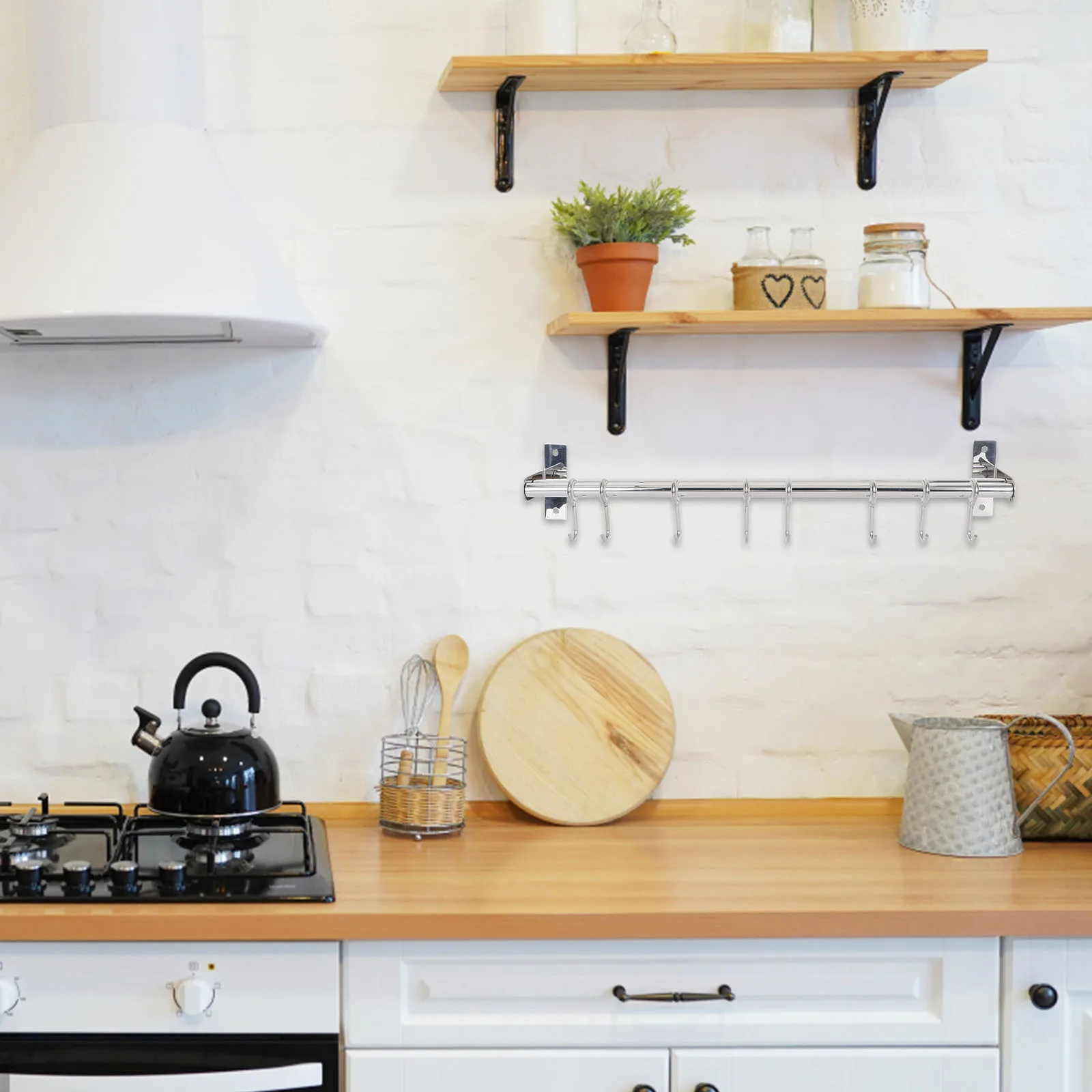 

Stainless Steel Hooks Rack 304 Wall Mounted Kitchen Utensil Hanger Home Accessories Anti Rust Easy Install Safe Use
