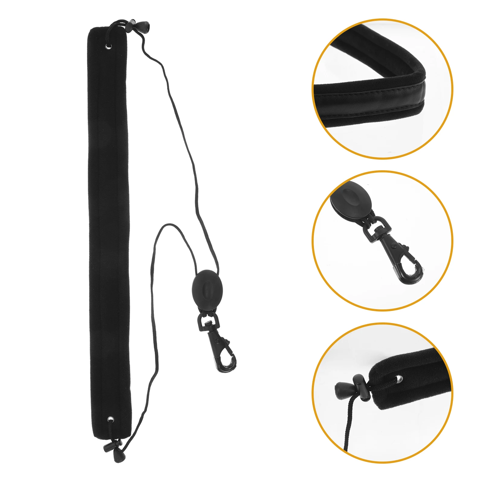 

Saxophone Strap 58CM Black Adjustable Lightweight Durable Secure Alto Tenor Clarinet Guitar Drum Neck Shoulder Support Straps