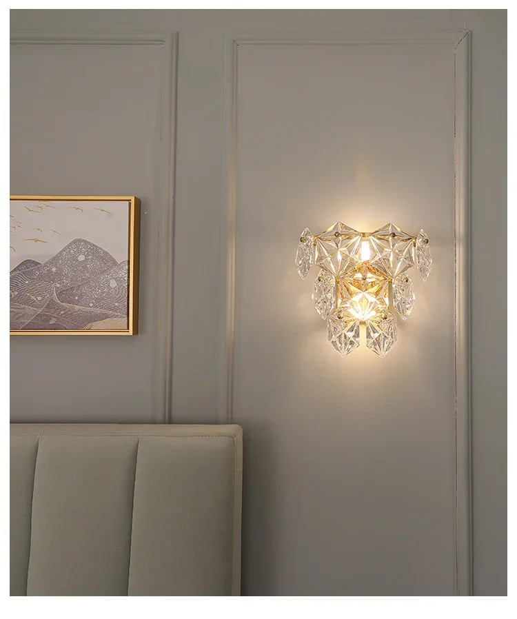 

Classic copper sconce living room wall lights for home glass wall lamp modern bedside lamps bedroom wandlamp