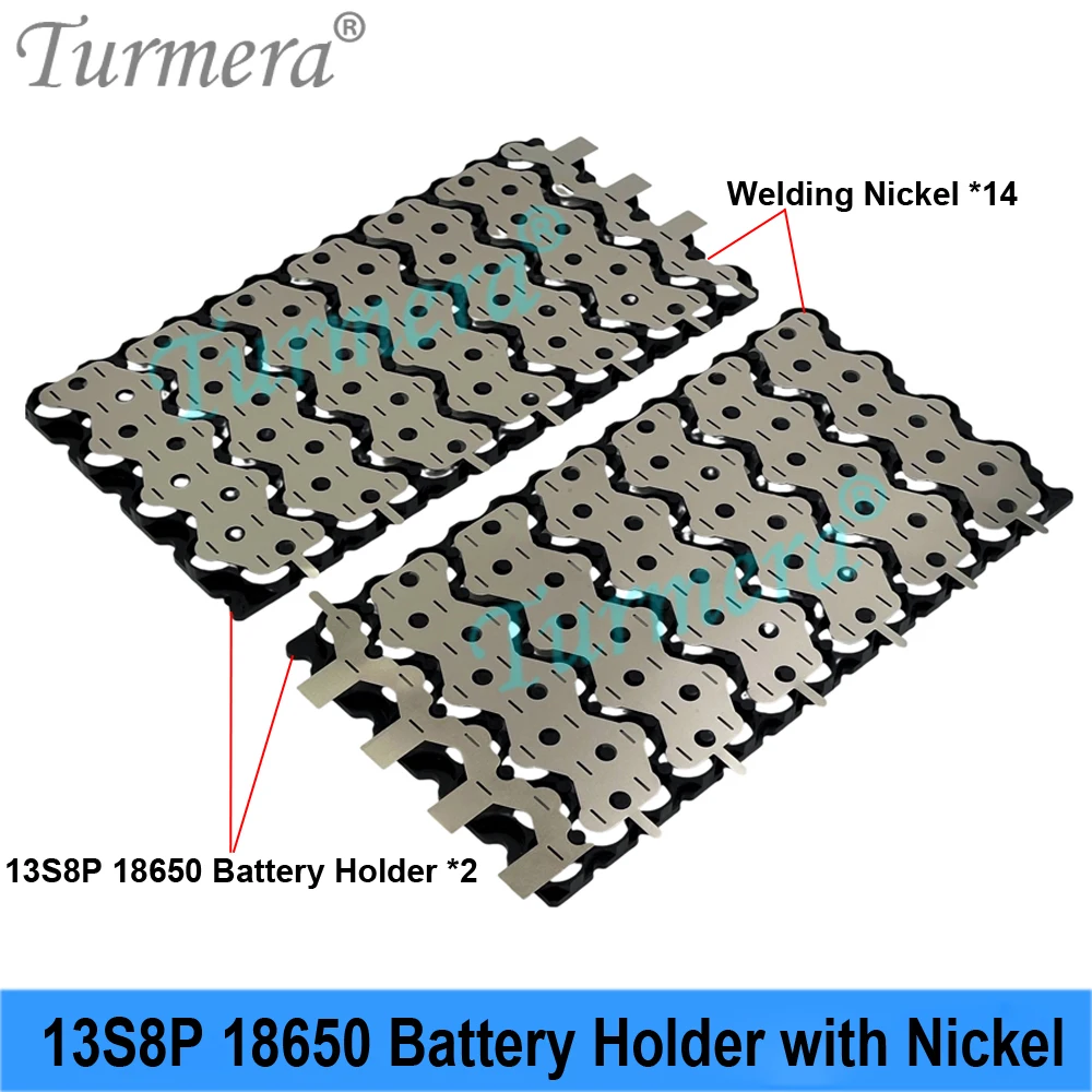 48V 20Ah 13S8P 18650 E-bike Battery DIY Kit with Holder Nickel 15A/25A/30A Common Port BMS Empty Battery Box, NO 18650 Cells