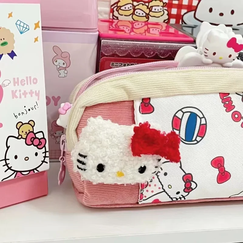 Sanrio Kuromi My Melody Cinnamoroll Hello Kitty Printed Pen Bag Student Cute Cartoon Pencil Stationery Box Storage Bag