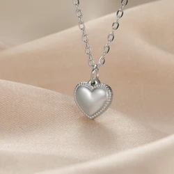 COOLTIME Love Heart Necklace for Women Stainless Steel Choker 2026 Trend Fashion Minimalist Party Jewelry Gift New in
