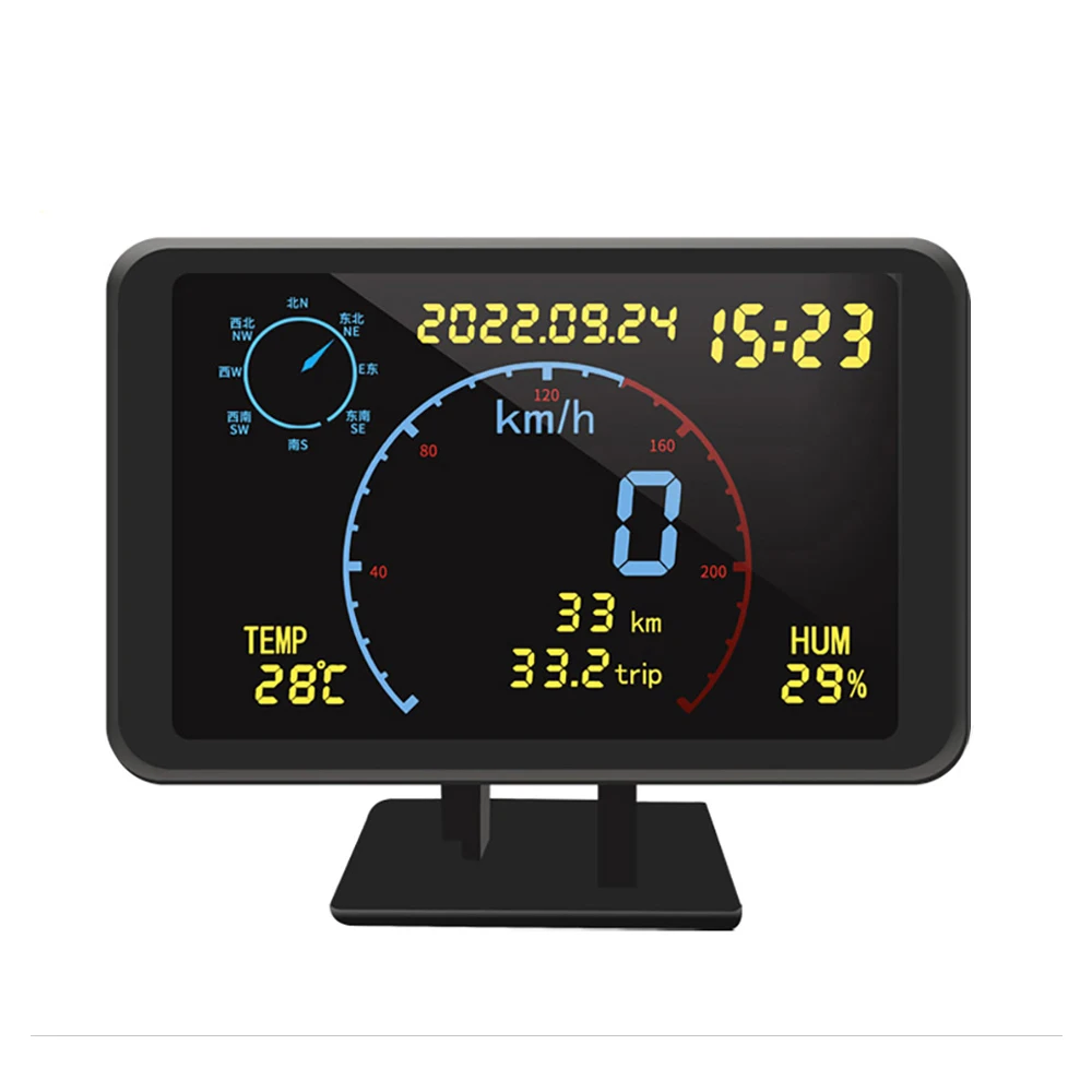 Universal GPS LCD Hud Display Speed Alarm Meter Head Up Display for Car