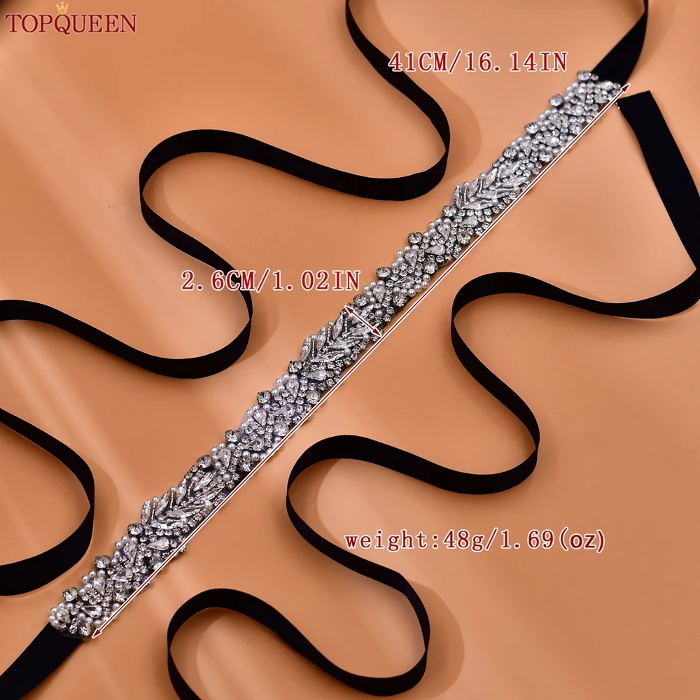 TOPCLS-Ceinture de robe de mariée pour patients EEN, biscuits argentés, cristal, perlé, fait à la main, robe de soirée pour femme, demoiselle d'honneur, luxe, S100